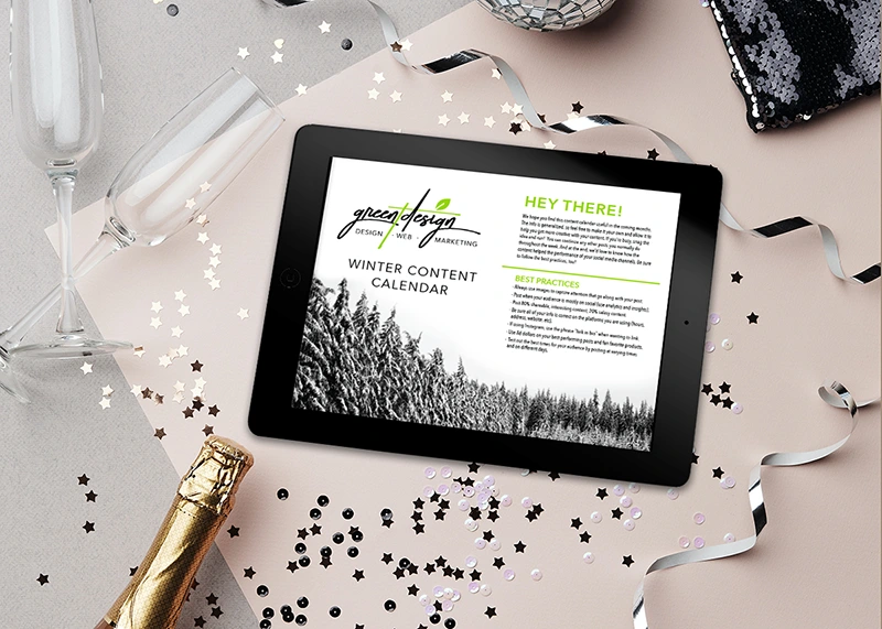 Green T Winter Social Media Content Calendar