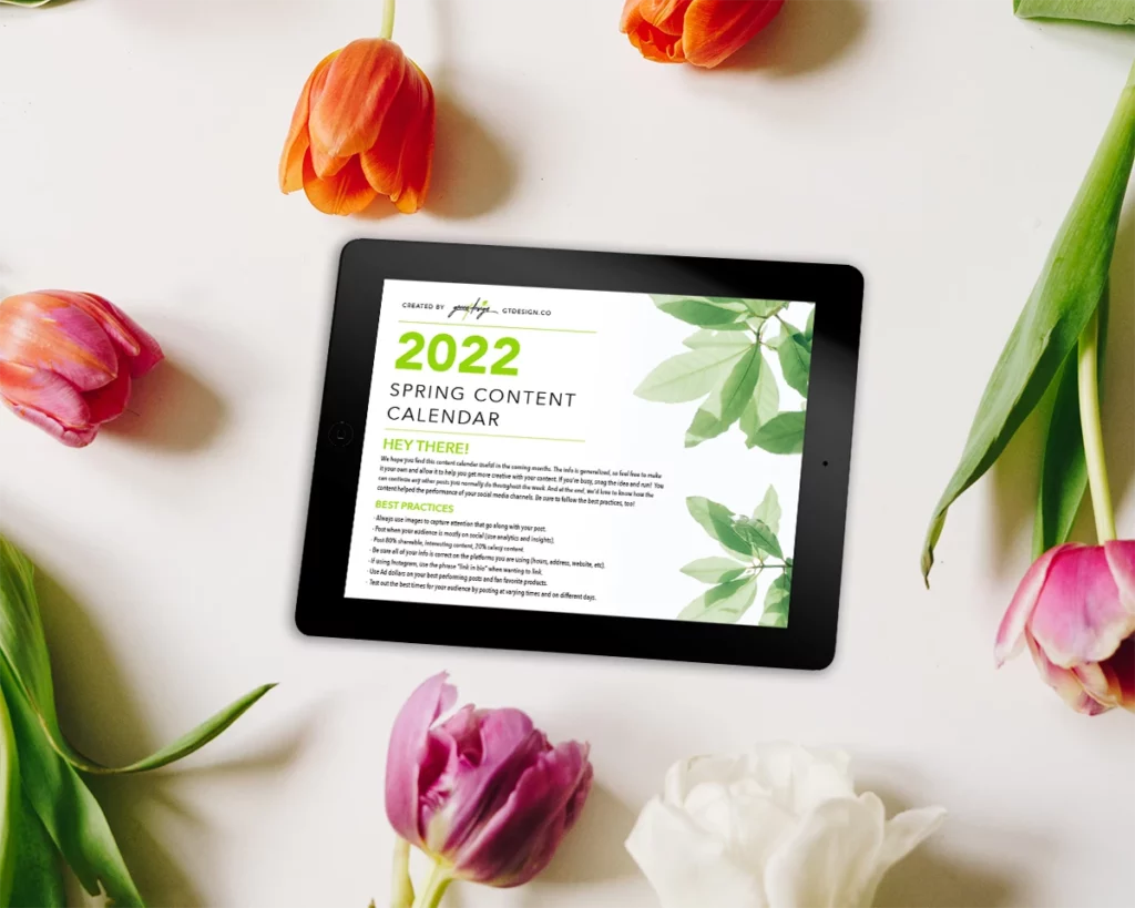 Free Spring 2022 Social Media Content Calendar