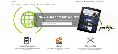 Purchase Domains, Hosting Packages, Website Security, SSL, Email Accounts, and more.